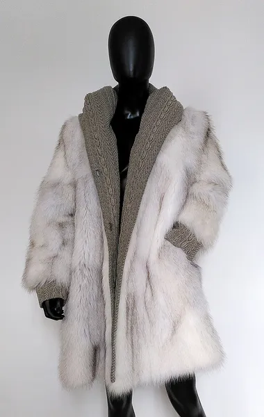 Blue fox fur