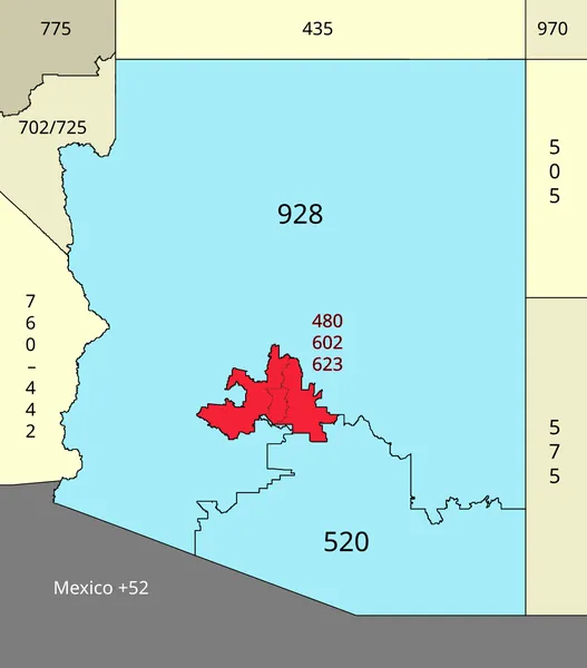 Area codes 602, 480, and 623